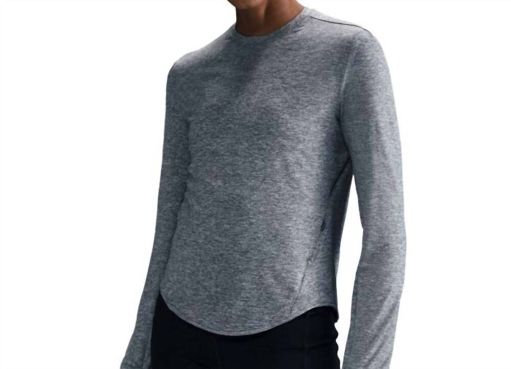 NEW NIKE swift dri-fit uv long sleeve crew top in smoke grey